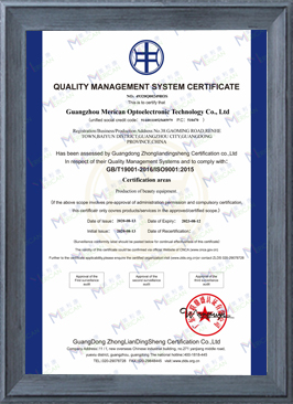 Quality Management System Certificate English